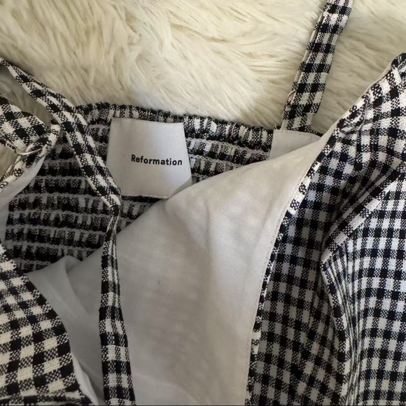 Reformation Hattie Linen Top Remy Check - Picture 6 of 7